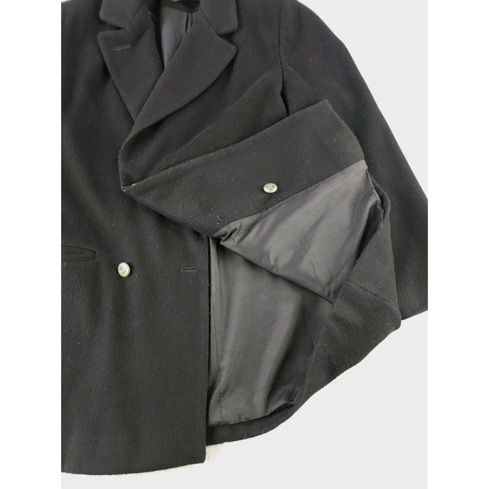 Vintage J.G. Hook Black Wool Jacket Med‎ Length Overcoat Winter USA Women's L/XL
